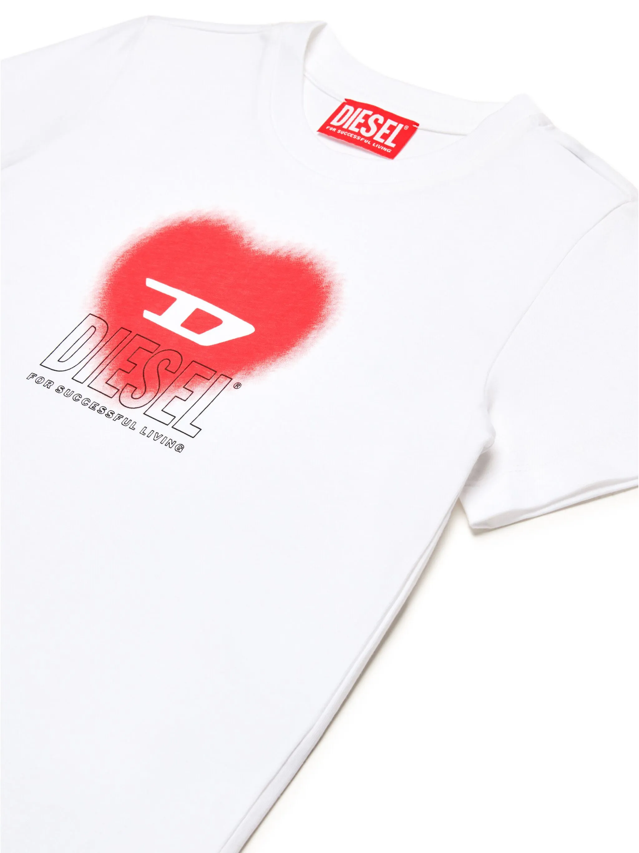 Diesel T-shirt maniche corte con stampa logo in cotone bianco J02233-0CATM K100 DIESEL