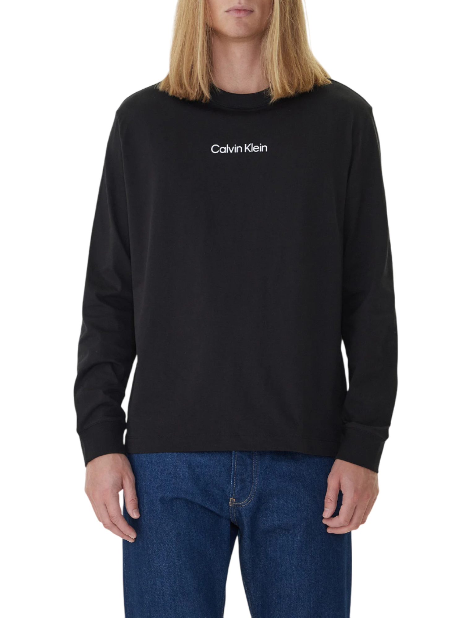 Calvin Klein T-shirt manica lunga con logo nero LV04LD232G UB1 Calvin Klein