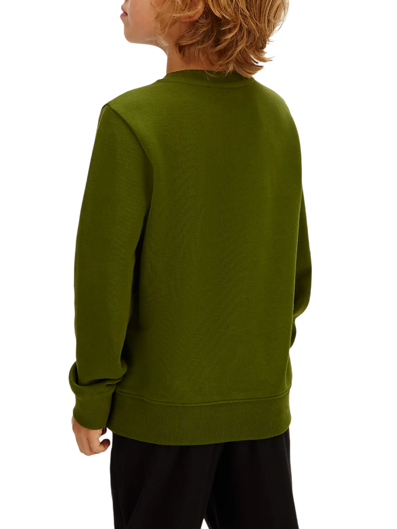 Calvin Klein Jeans felpa bambino minimal logo verde IB0IB02617 LTQ Calvin Klein Jeans