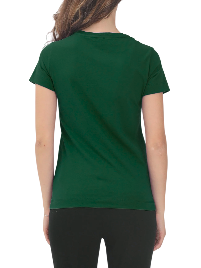 Pinko T-shirt manica corta Bussolotto con logo verde 100355-A2RD X79 PINKO