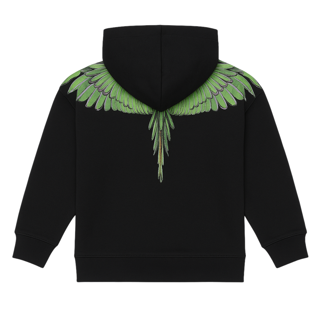 County of Milan felpa con cappuccio stampa iconica nero F5CMJBHS060 110 COUNTY OF MILAN KIDS