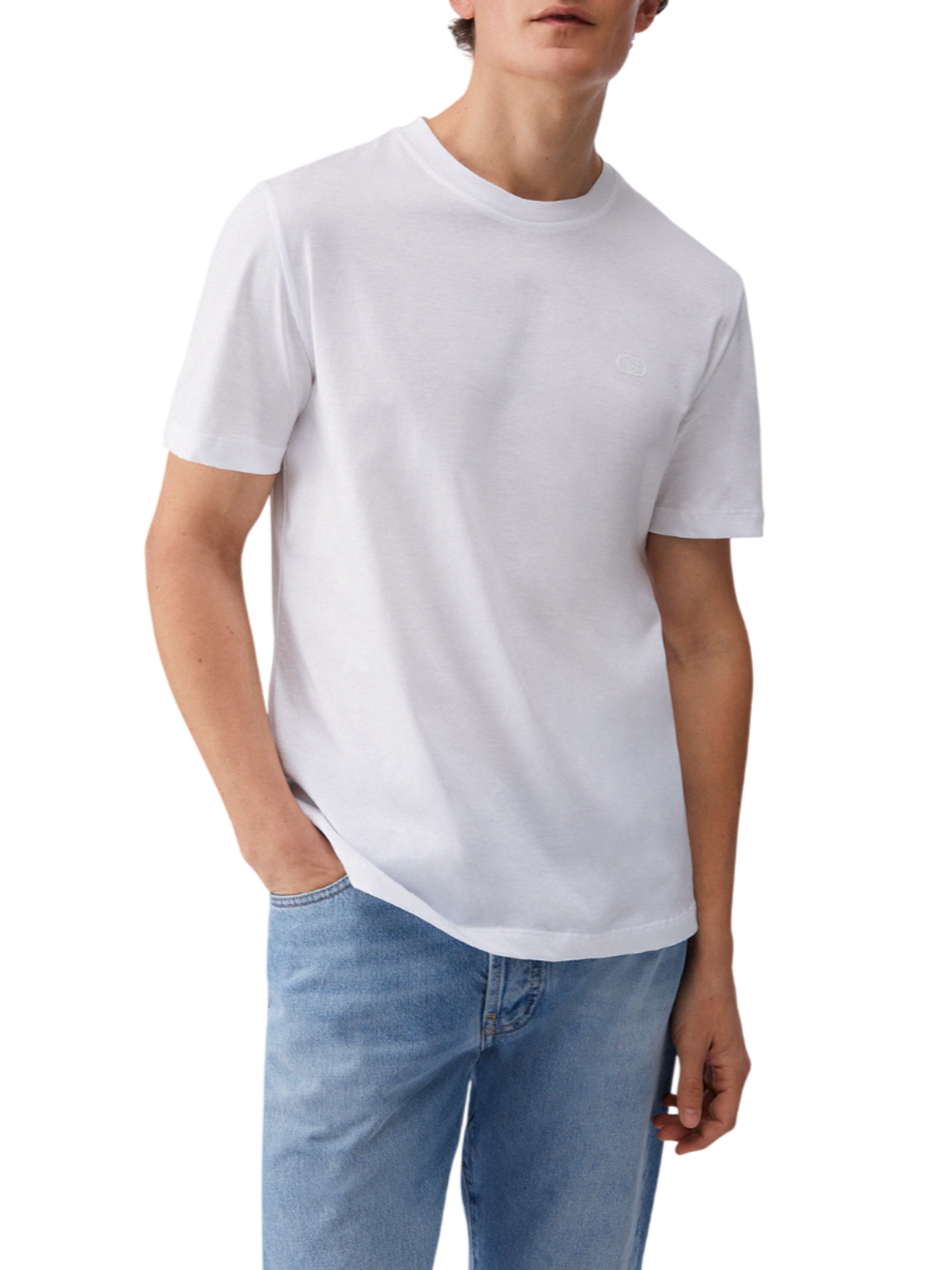 Liu Jo T-shirt uomo manica corta in cotone bianco QXX077J4799 14001 LIU JO