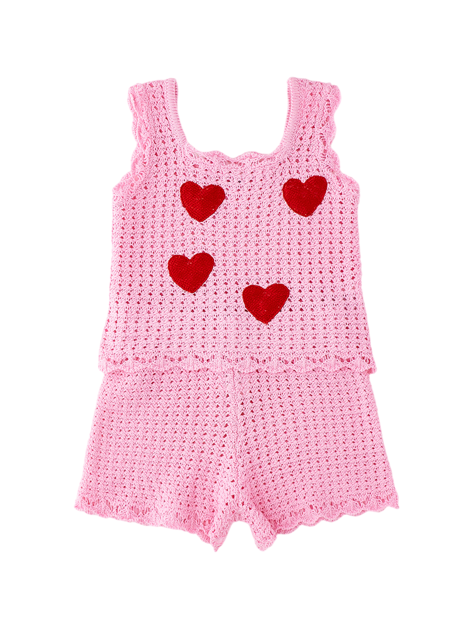 iDo completo bambina crochet con fiori rosa 4G549 2419 iDO