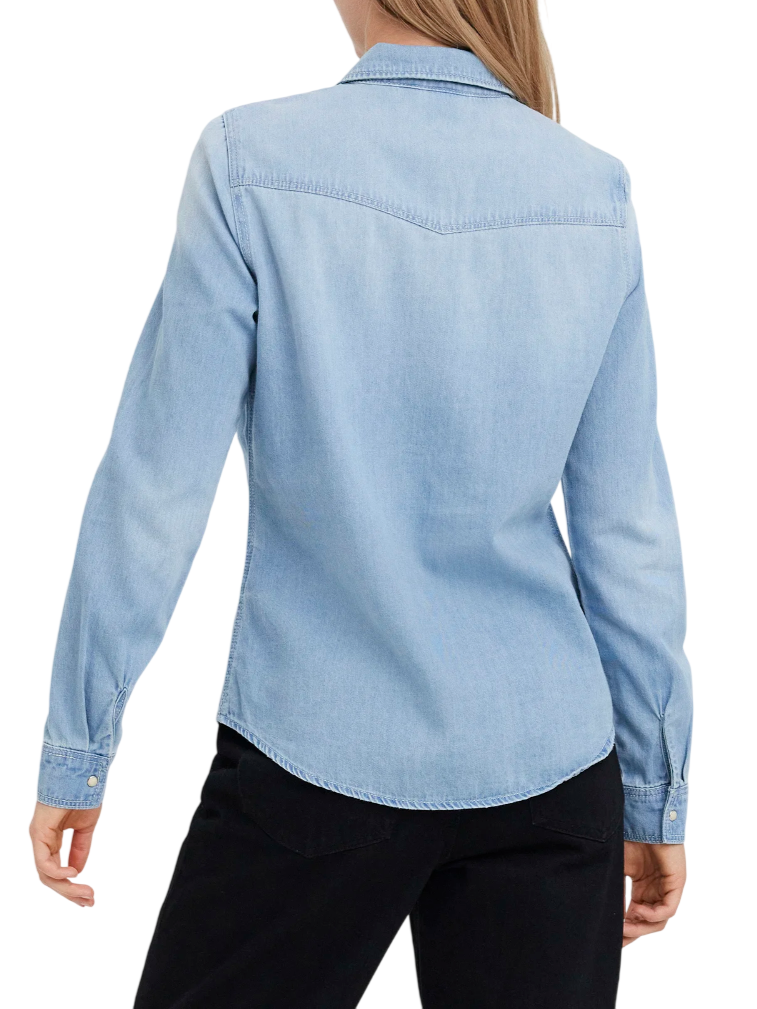 Vero Moda camicia di jeans donna lavaggio blu chiaro 10277523 LIGHT BLUE DENIM-BIRCH STITCH VERO MODA
