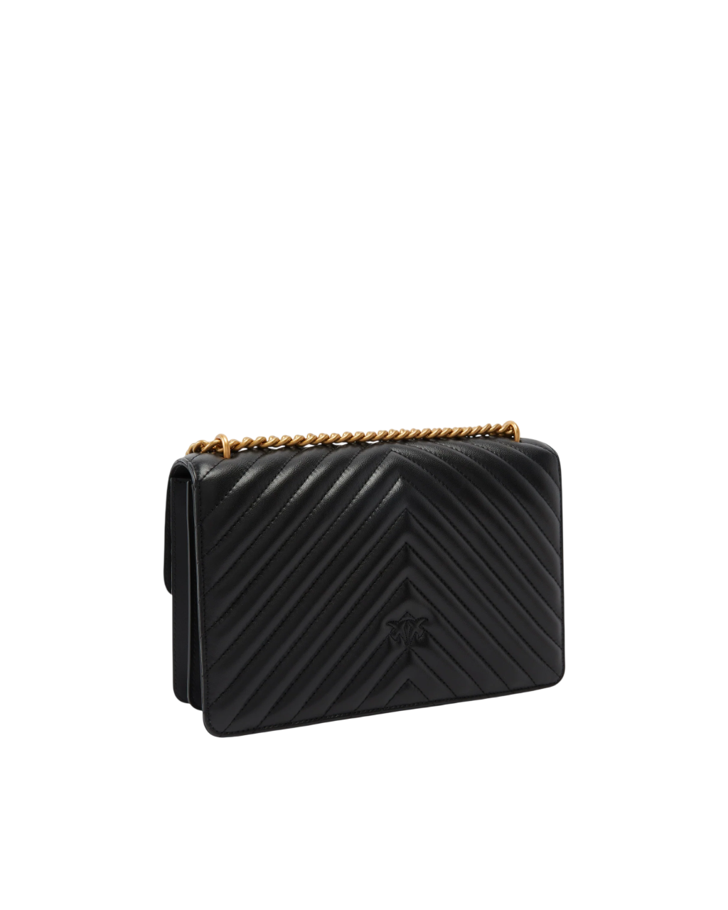 Pinko borsa Love Bag One Classic in pelle chevron nero oro 100941-A0GK Z99Q PINKO