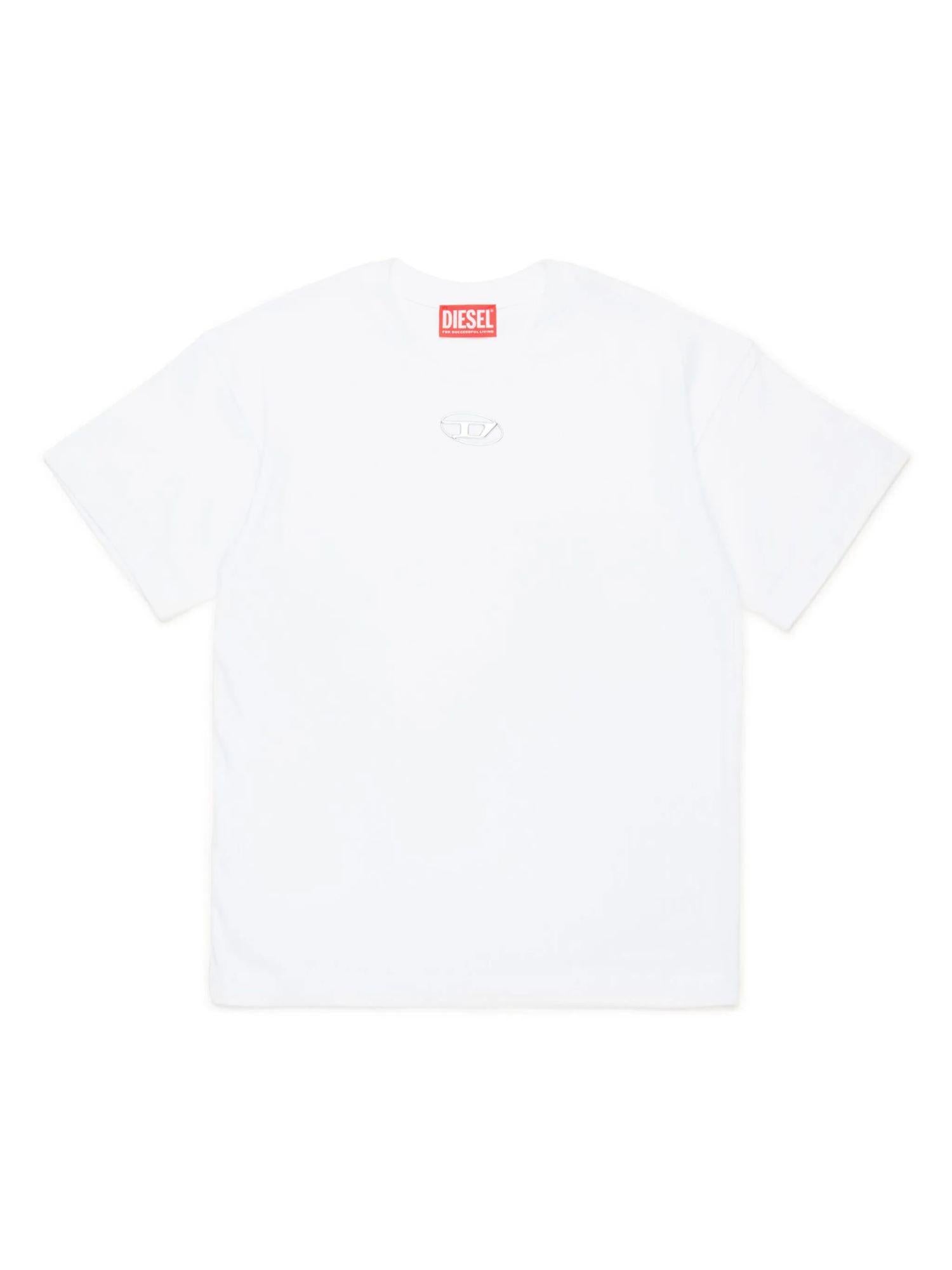 Diesel T-shirt manica corta Tmarcus con logo iconico bianco J02022-00YI9 K100 DIESEL