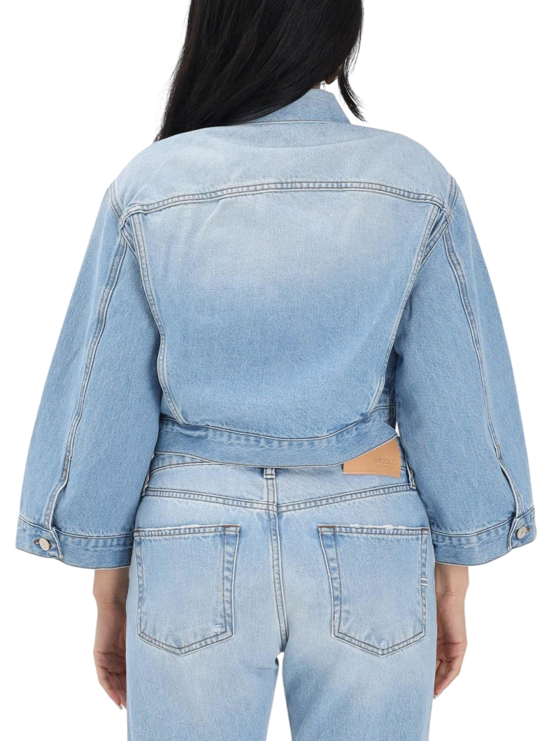 Vicolo giubbino crop in denim Yoanna lavaggio medio DAB5109 LAV.CHIARO VICOLO