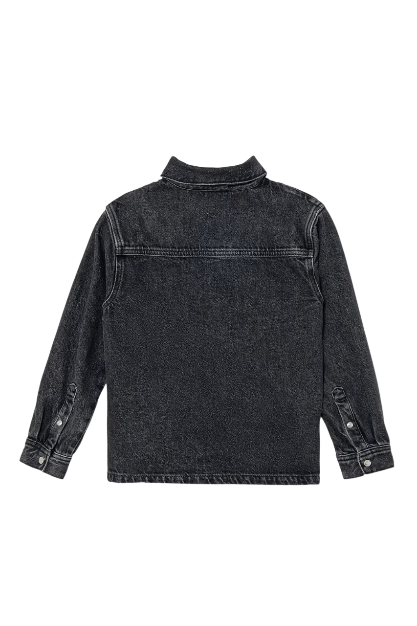 Calvin Klein Jeans giubbino bambino in denim lavaggio nero IB0IB02624 1BY Calvin Klein Jeans