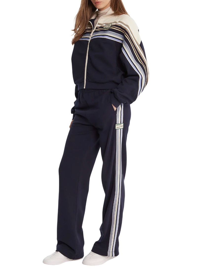 Lacoste pantaloni in felpa con bande blu XF5250 166 LACOSTE