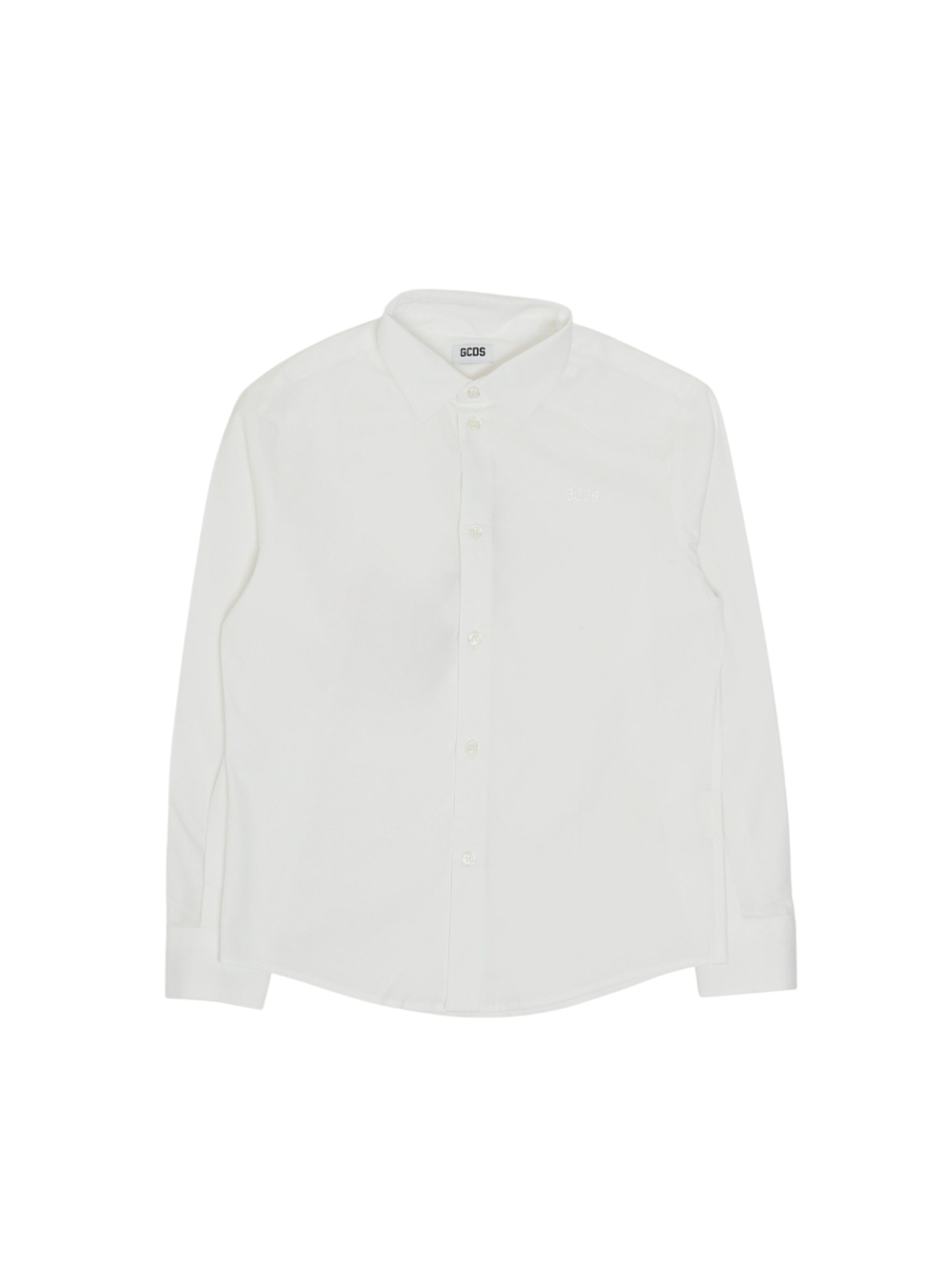 Gcds camicia bambino manica lunga bianco C1BJQH518T330 OPTIC WHITE-WHITE GCDS