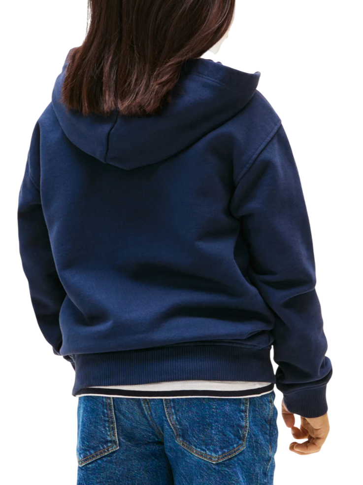 Tommy Hilfiger felpa bambino con zip e cappuccio blu KB0KB09750 C1G Tommy Hilfiger