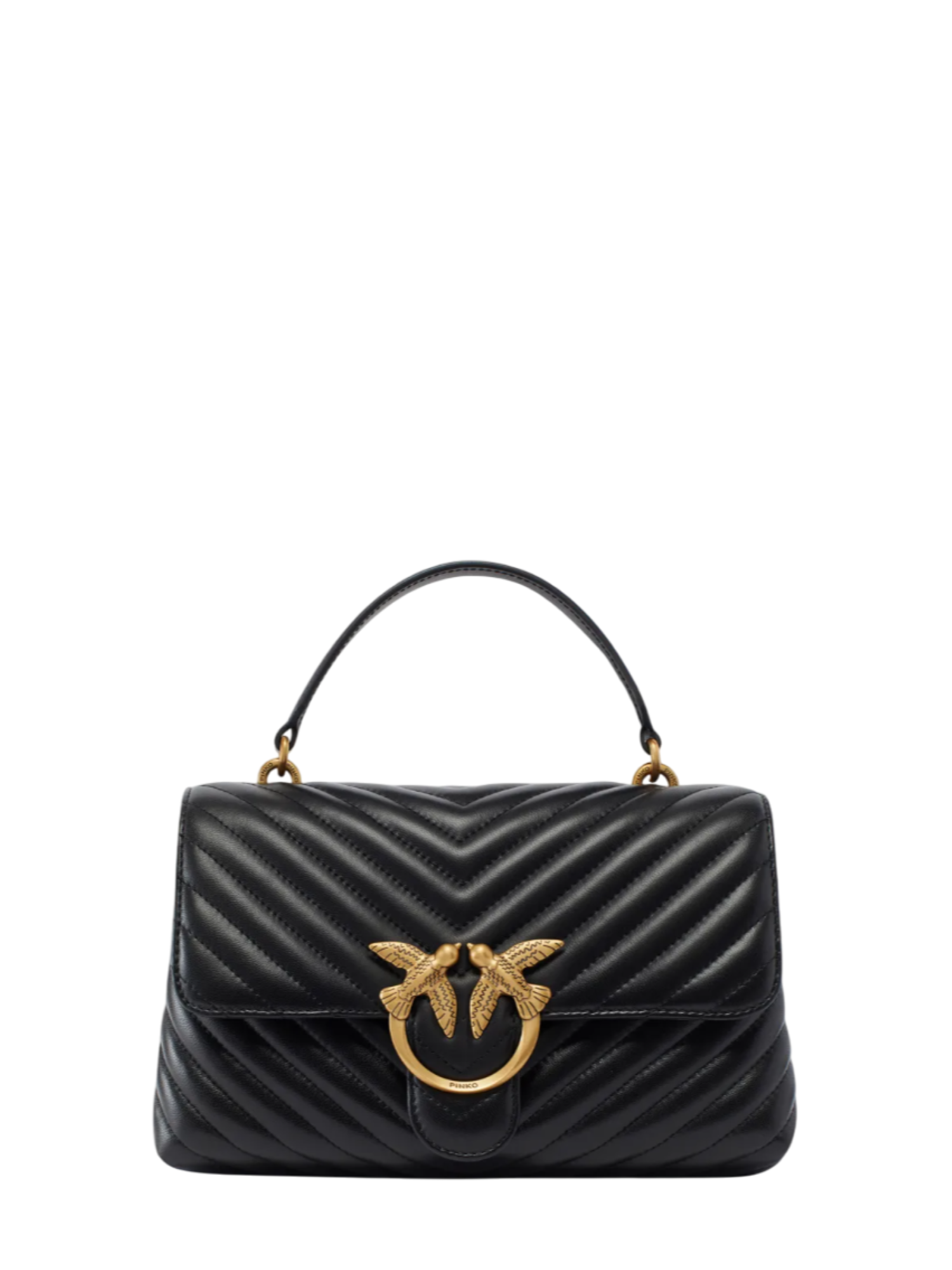 Pinko borsa Love Lady Puff Classic chevron nero oro 100043-A0GK Z99Q PINKO