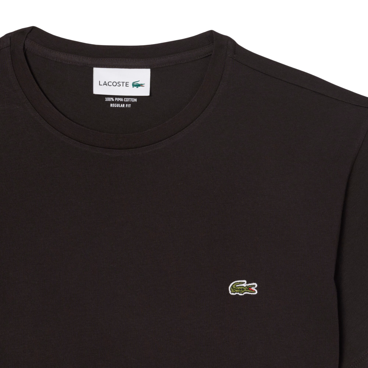 Lacoste T-shirt manica corta in cotone Pima marrone moro TH6709 3LA LACOSTE