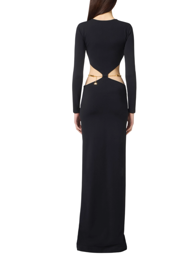 Elisabetta Franchi abito Red Carpet con cut out nero AM24S56E2 110 ELISABETTA FRANCHI