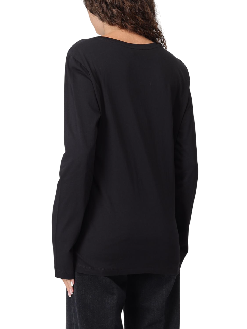 Liu Jo T-shirt manica lunga con logo strass nero UF5283JS923 P9004 LIU JO