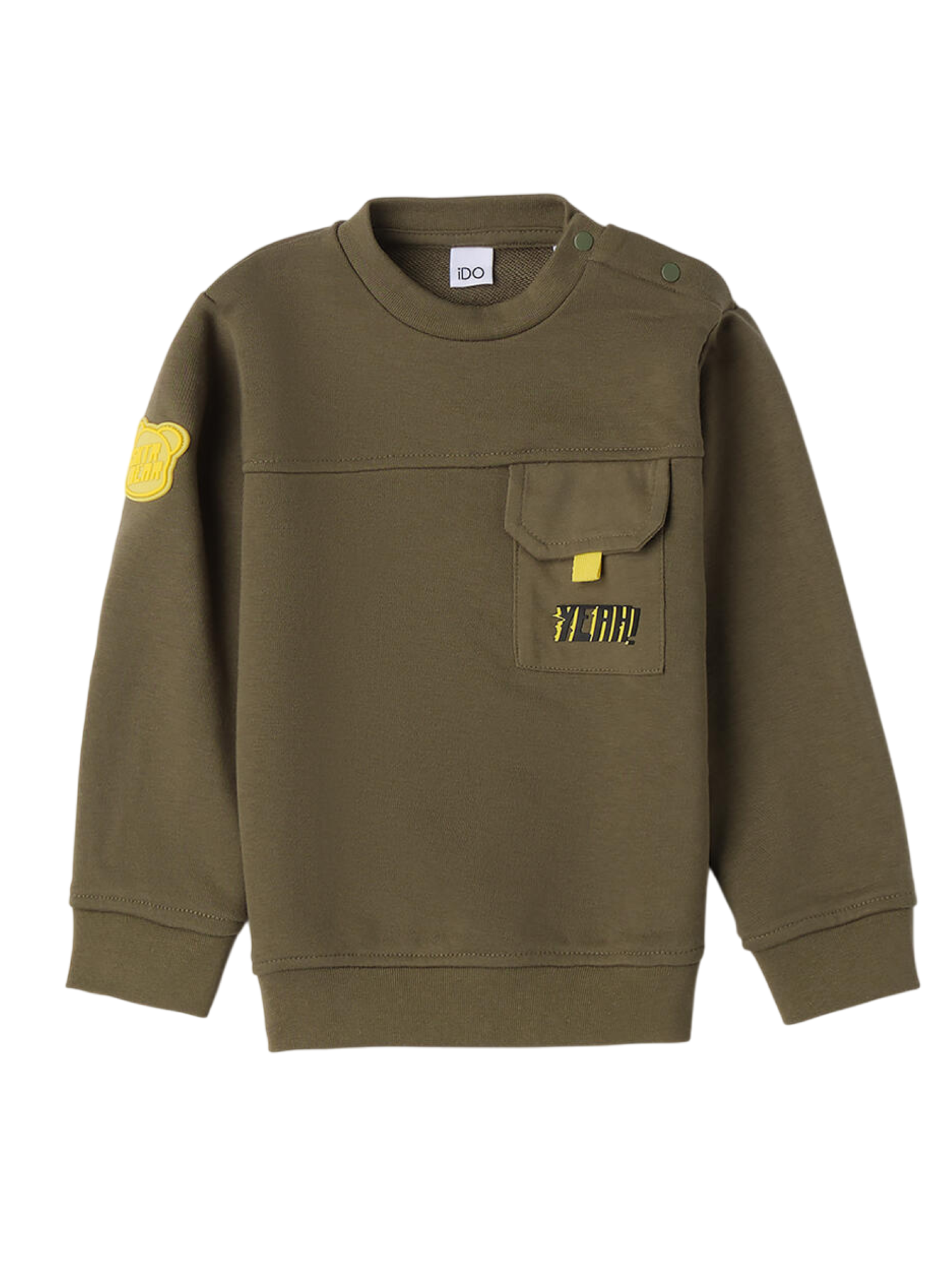 iDo felpa bambino con taschino verde militare 4F237 4951 iDO