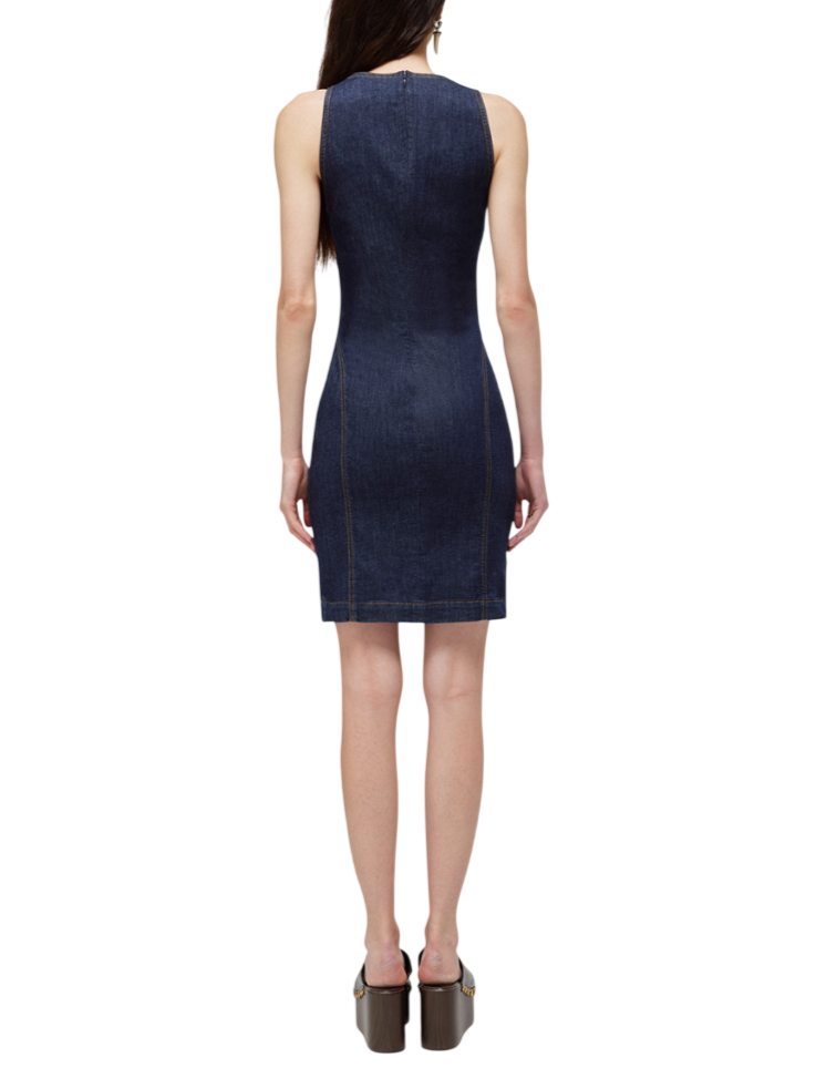 Blugirl abito corto in denim con spilla lavaggio blu RA6072D4992 77951 BLUGIRL