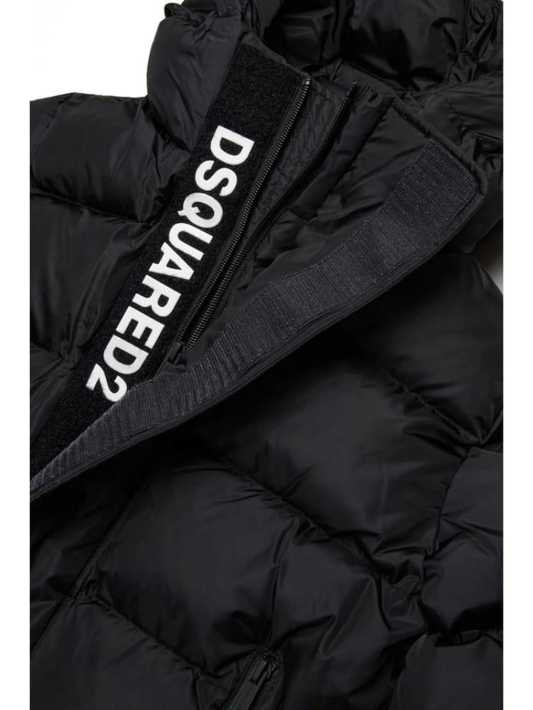 Dsquared2 piumino bambino con cappuccio nero DQ1090-D00BN DQ900 DSQUARED2