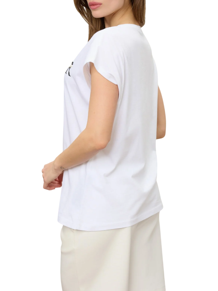 Blauer T-shirt donna in jersey con logo gioiello bianco 26SBLDH02415-007507 100 BLAUER
