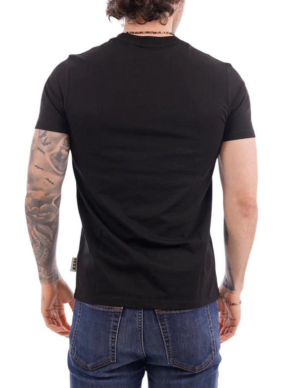 Icon T-shirt uomo manica corta con logo nero IUT002 NERO-BIANCO ICON