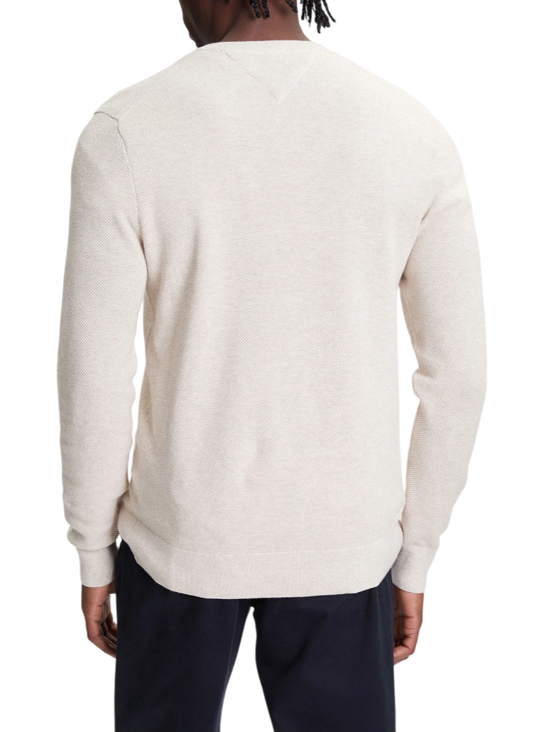 Tommy Hilfiger maglia tramata uomo in cotone avorio MW0MW36347 Z00 Tommy Hilfiger