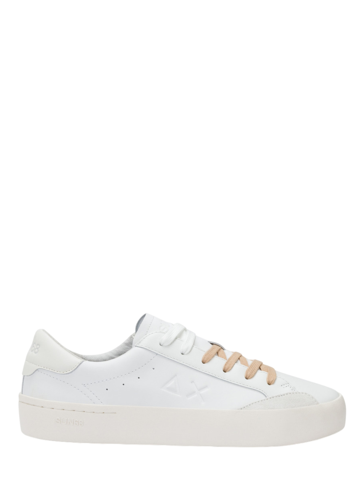 Sun68 sneakers Street in pelle bianco beige Z35140 BIANCO-BIANCO PANNA SUN68
