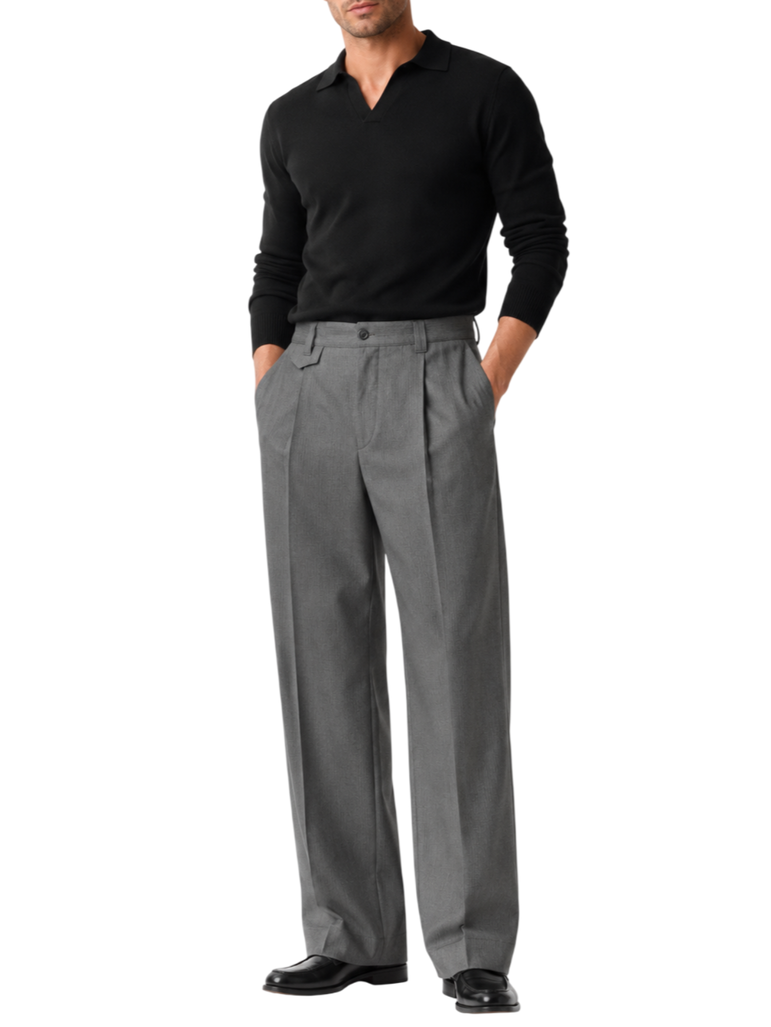Alta Tensione pantaloni wide leg con pinces a righe grigio R2716D-AMBRA GRIGIO ALTA TENSIONE