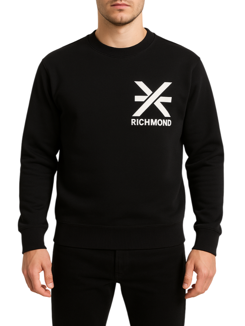 John Richmond maglia Zikisso con logo jacquard nero UMA25140MA BLACK John RICHMOND