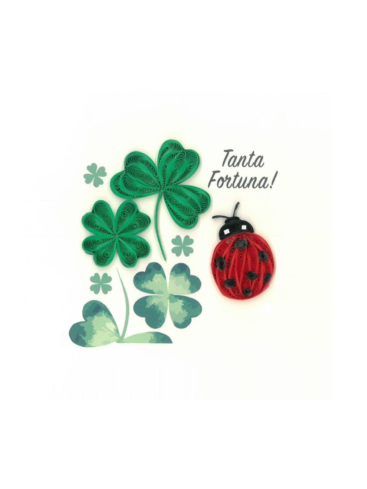 Origamo biglietto di auguri con coccinella QU096 COCCINELLA ORIGAMO