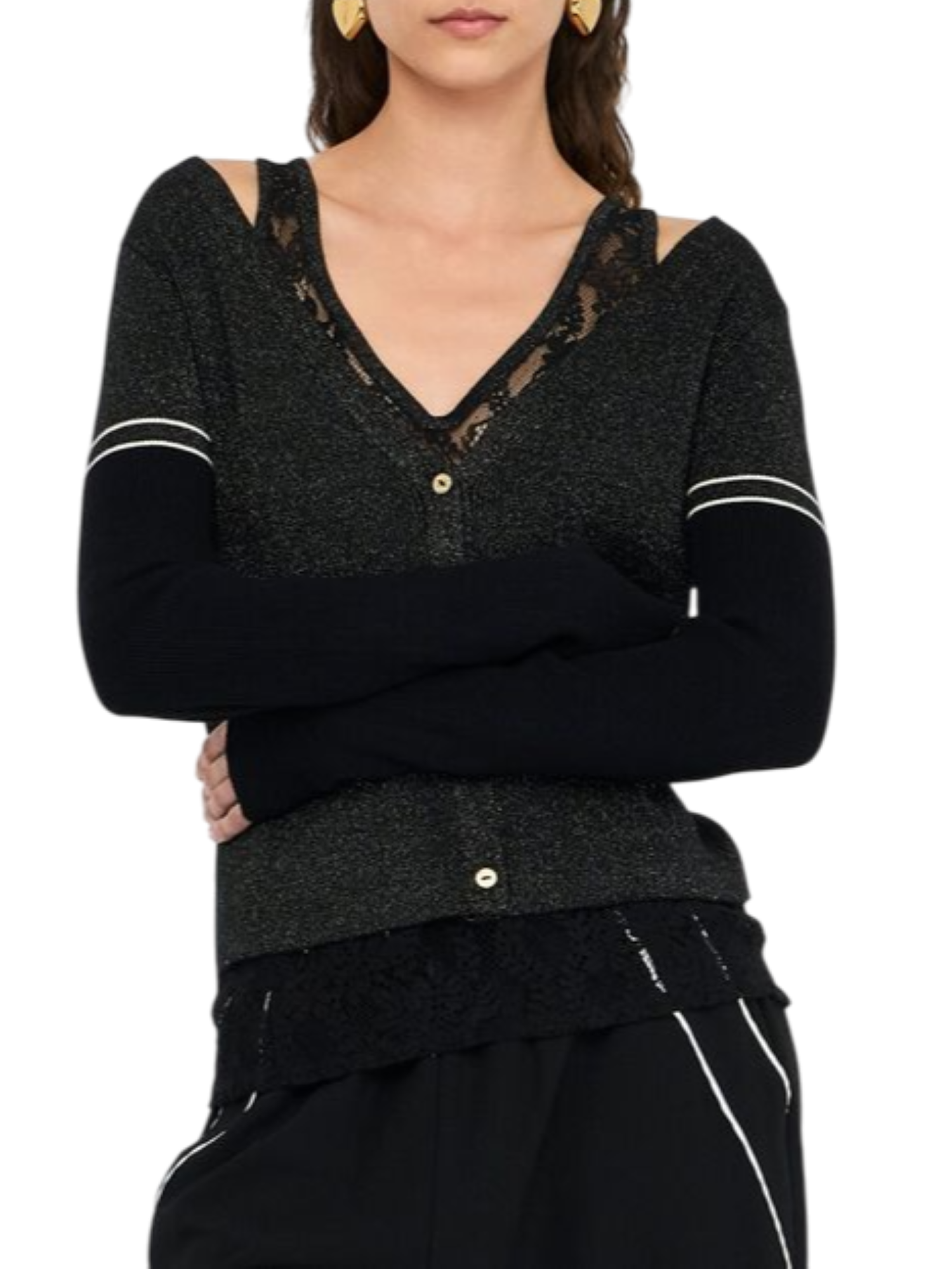 Liu Jo cardigan in lurex con top nero TF5027MS49I A4348 LIU JO
