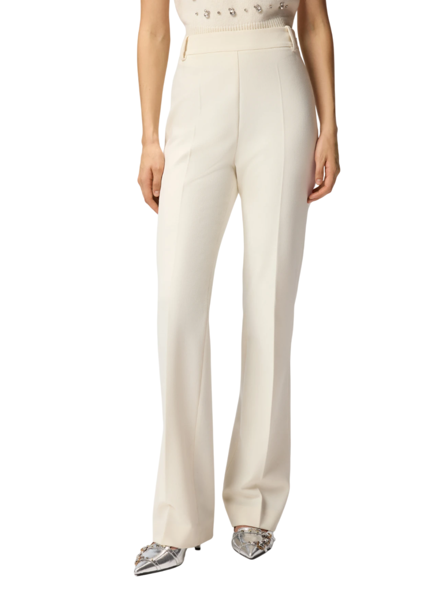 Pinko pantaloni flare donna Pita panna 105671-A2QV Z00 PINKO