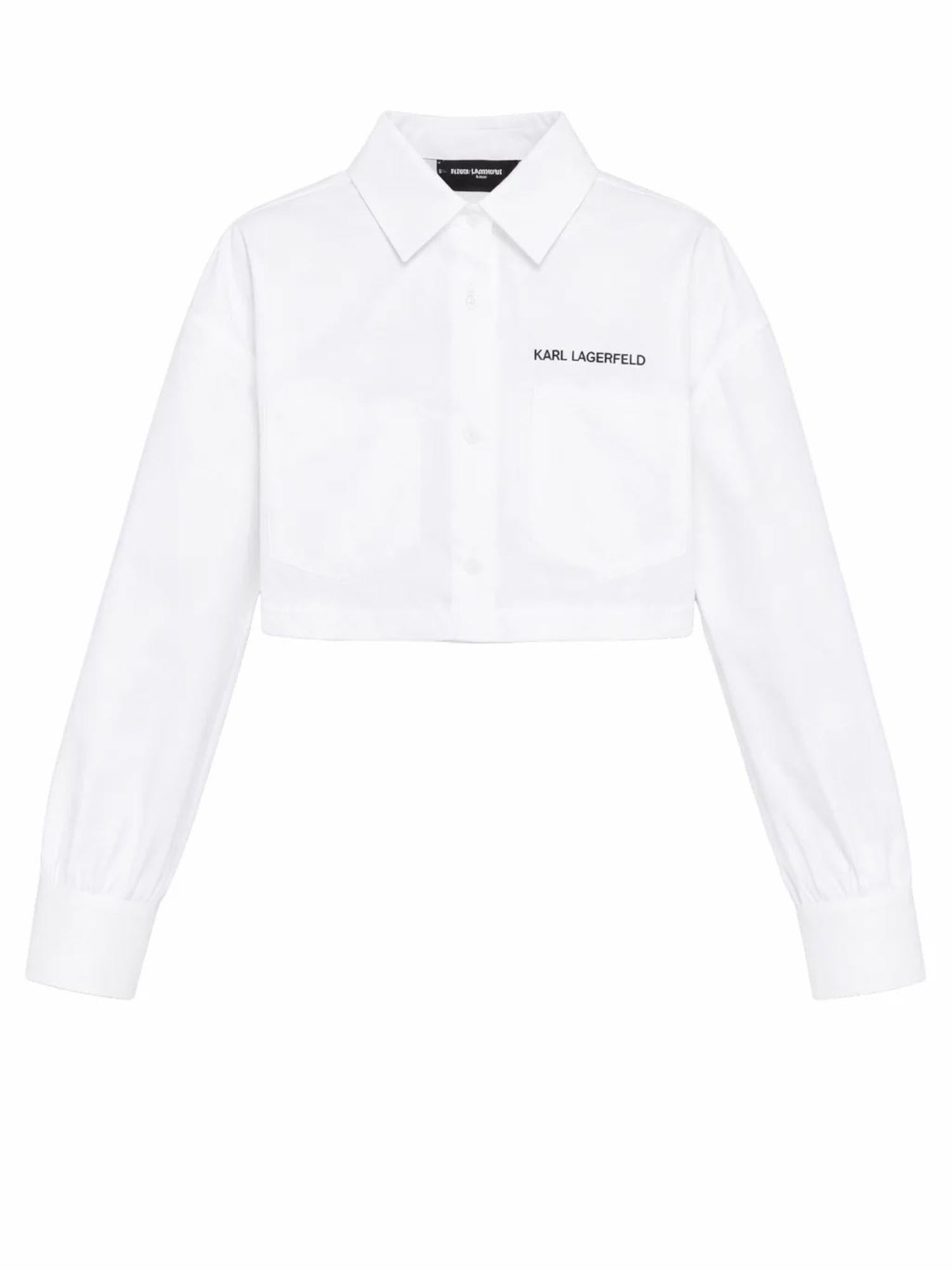 Karl Lagerfeld camicia bambina crop con tasconi bianco Z31117 BIANCO KARL LAGERFELD KIDS