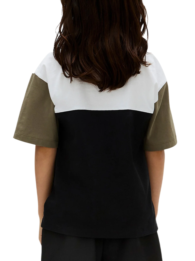 Calvin Klein T-shirt bambino colorblock nero bianco verde IB0IB02528 BEH Calvin Klein Jeans