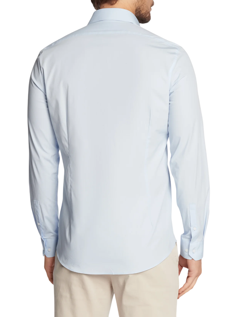 Calvin Klein camicia manica lunga con logo ricamato celeste K10K109509 C1S Calvin Klein