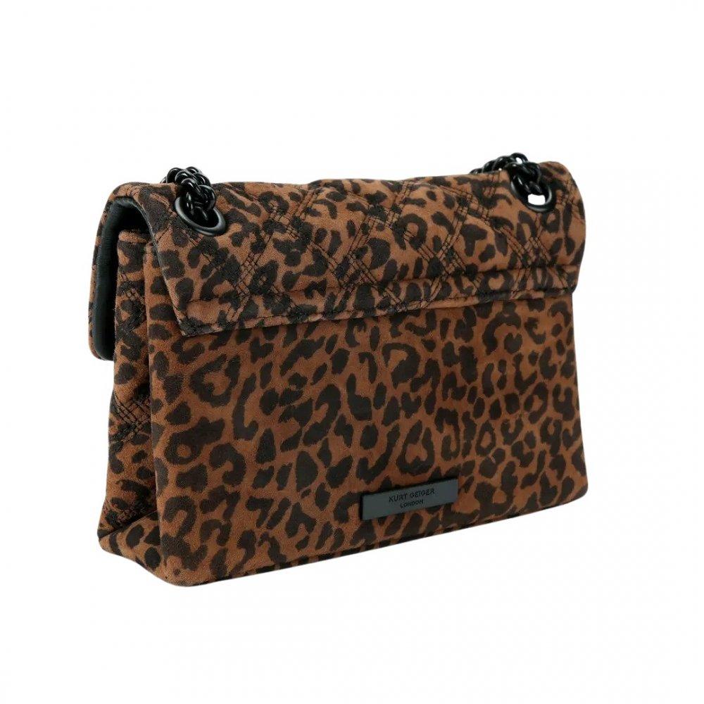 Kurt Geiger borsa Kensington in suede animalier marrone nero 5017339289 BROWN-OTHER KURT GEIGER