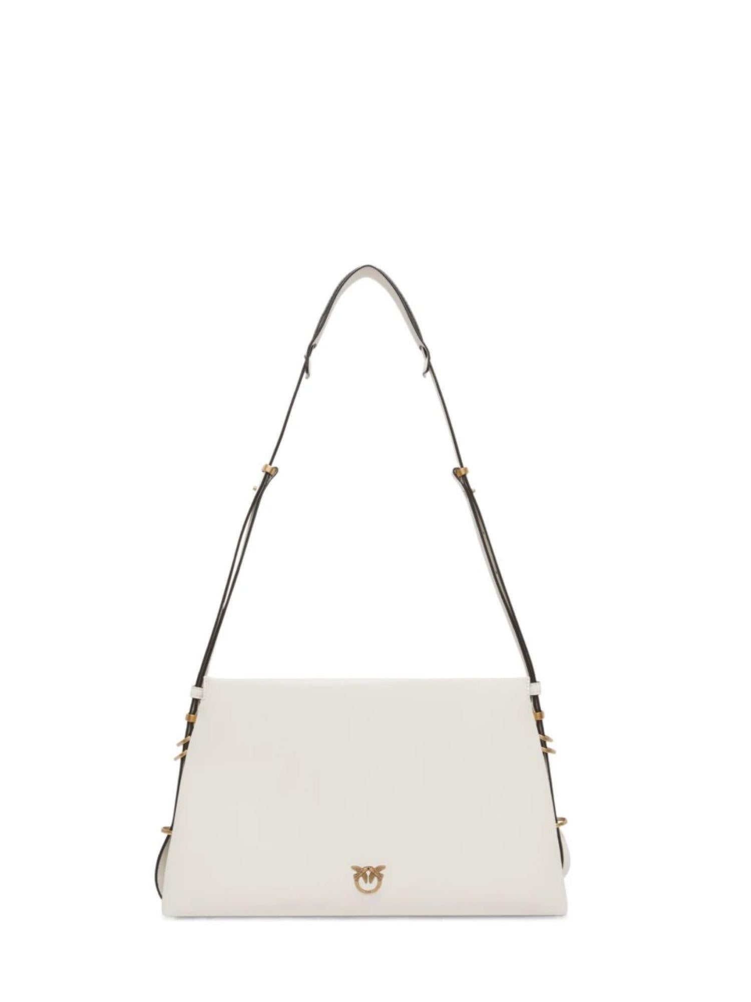 Pinko borsa a tracolla Triplet in pelle bianco latte 105161-A0QO Z14Q PINKO