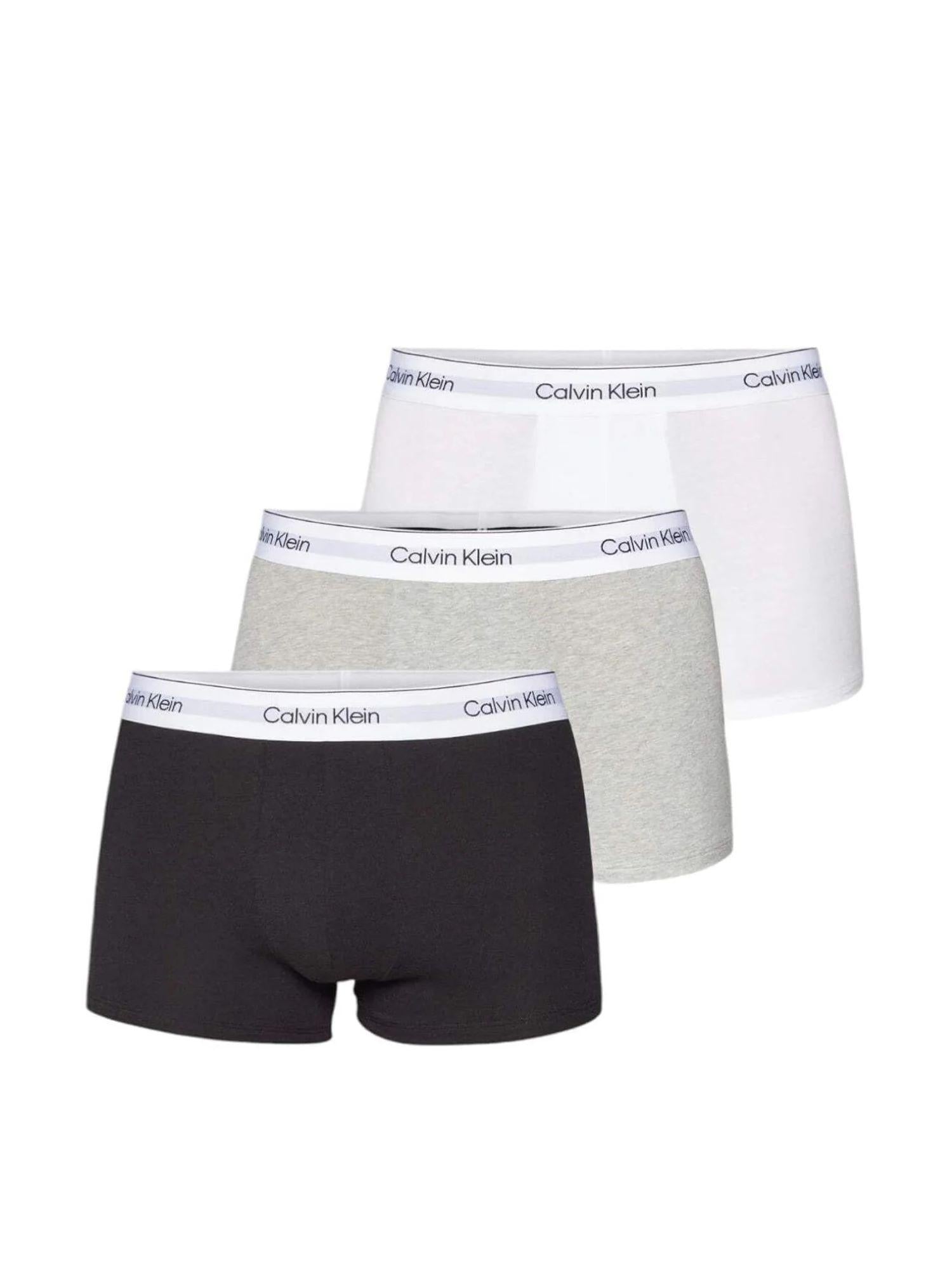 Calvin Klein set 3 boxer in cotone nero bianco grigio 000NB3963A MP1 Calvin Klein Underwear 