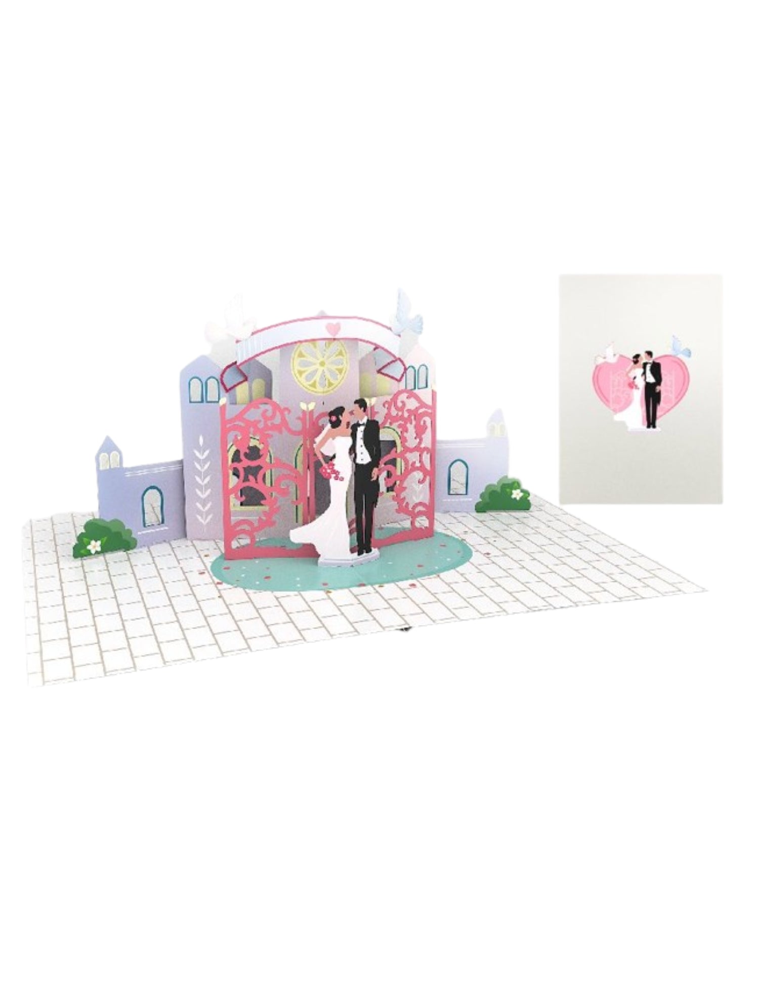 Origamo biglietto di auguri pop up per matrimonio KN155 WEDDING DAY ORIGAMO 