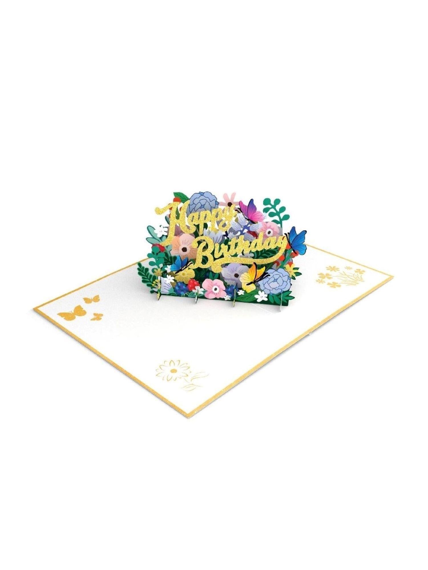 Origamo biglietto di auguri pop up per compleanno con fiori KN161 HB FLOWERS ORIGAMO 