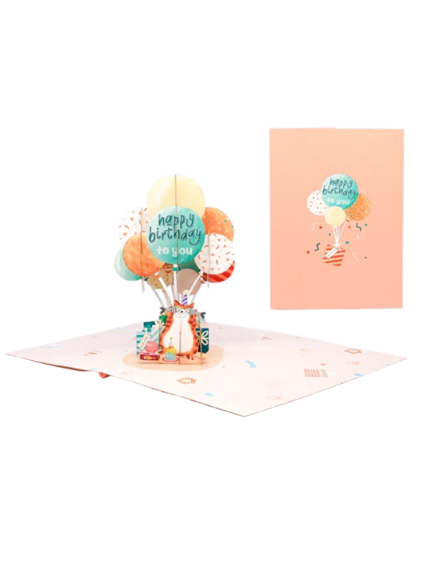 Origamo biglietto di auguri pop up per compleanno con gatto KN167 HB CAT ORIGAMO 