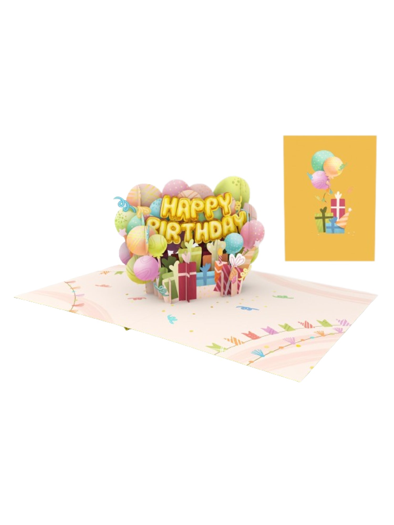 Origamo biglietto di auguri pop up compleanno KN168 HB BALLOONS ORIGAMO 