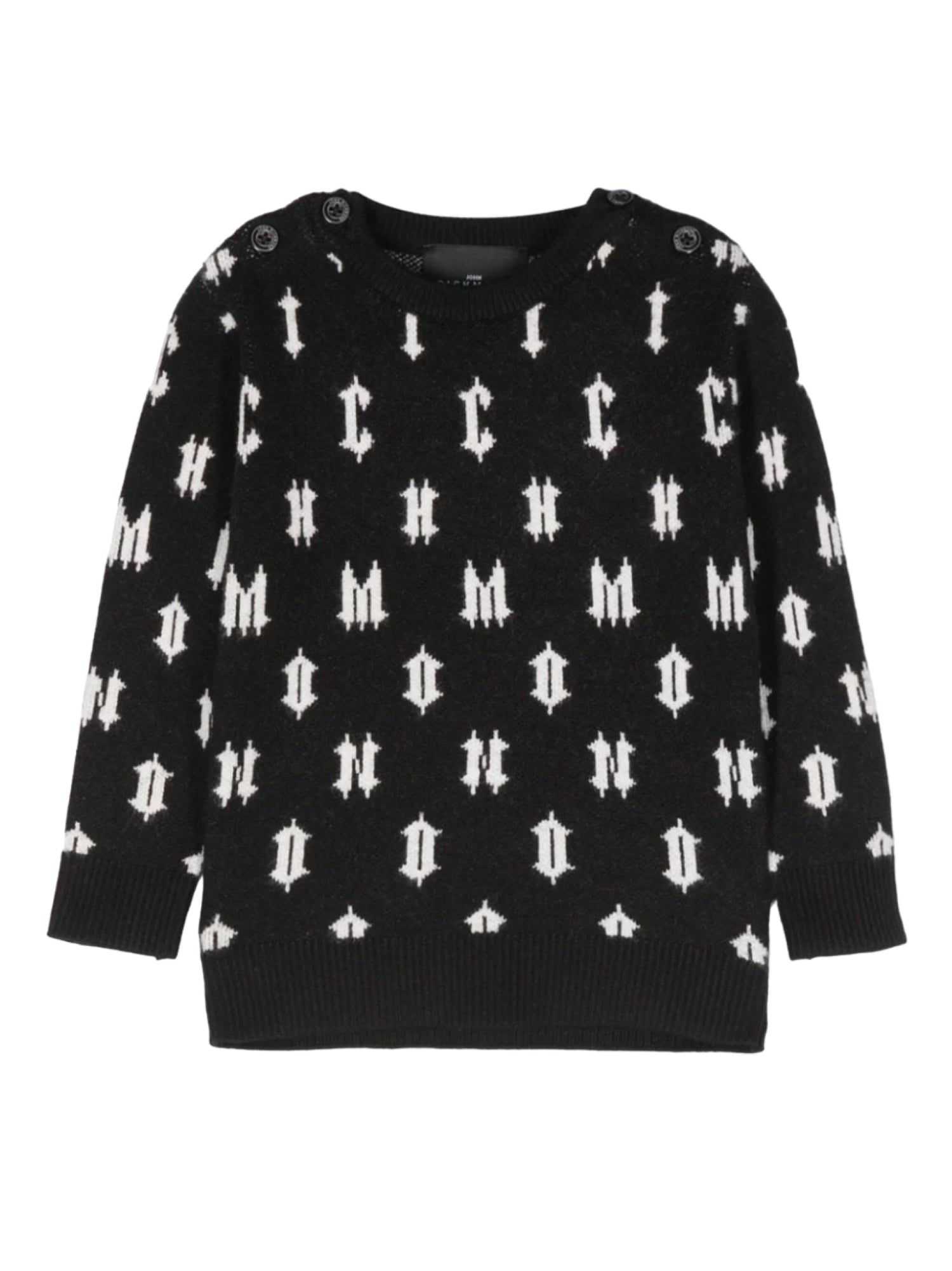John Richmond maglia con logo jacquard all over nero RIA24033MA B.L.BK-O-W John RICHMOND 