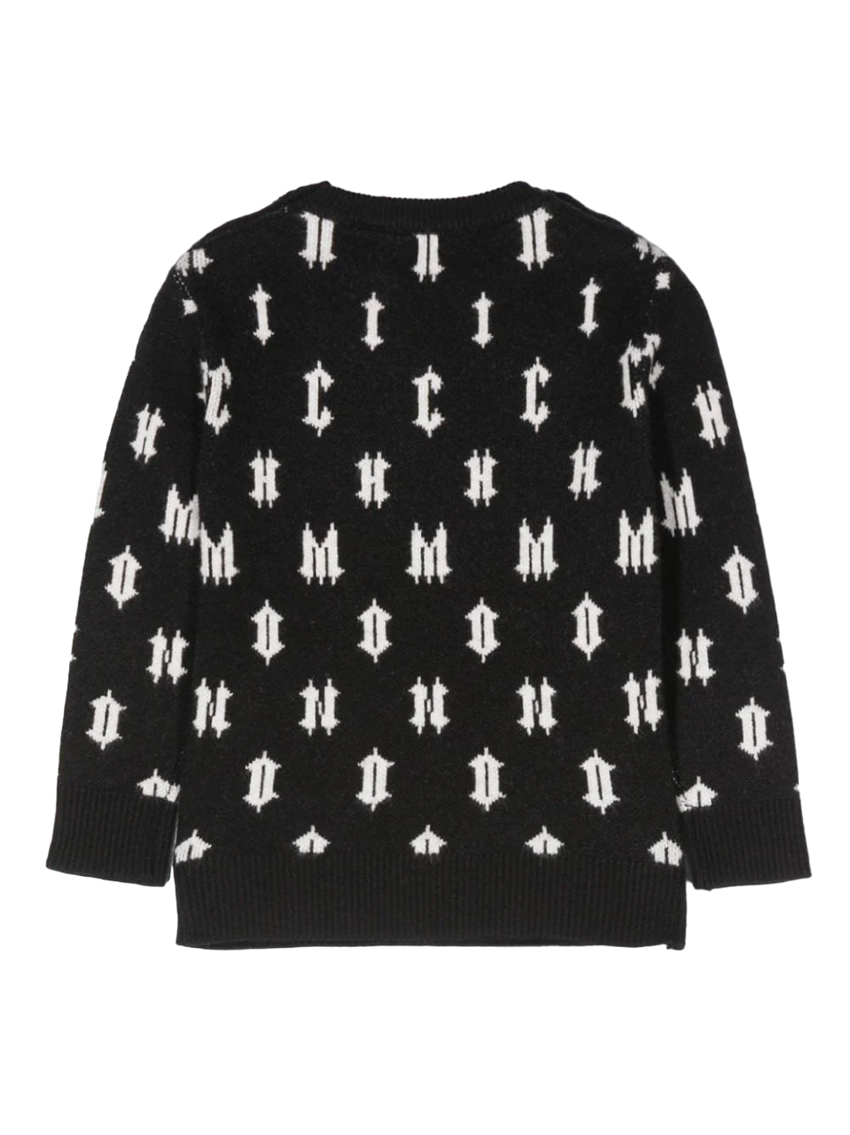 John Richmond maglia con logo jacquard all over nero RIA24033MA B.L.BK-O-W John RICHMOND 