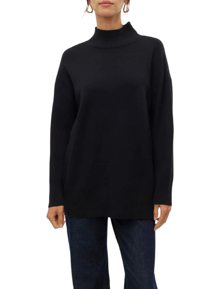 Vero Moda maglia dolcevita Gold in misto viscosa nero 10311395 BLACK VERO MODA 
