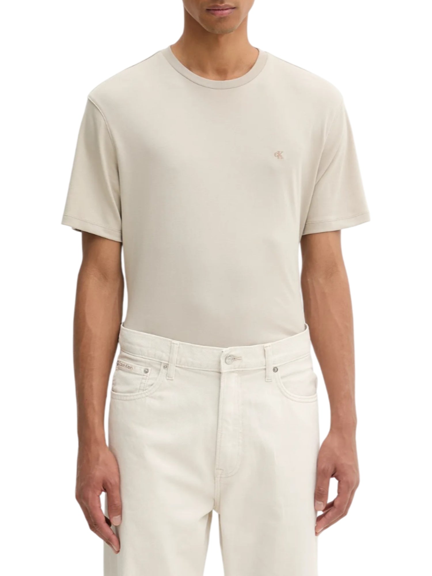 Calvin Klein T-shirt manica corta in cotone Pima beige LV04LB275G NSU Calvin Klein 