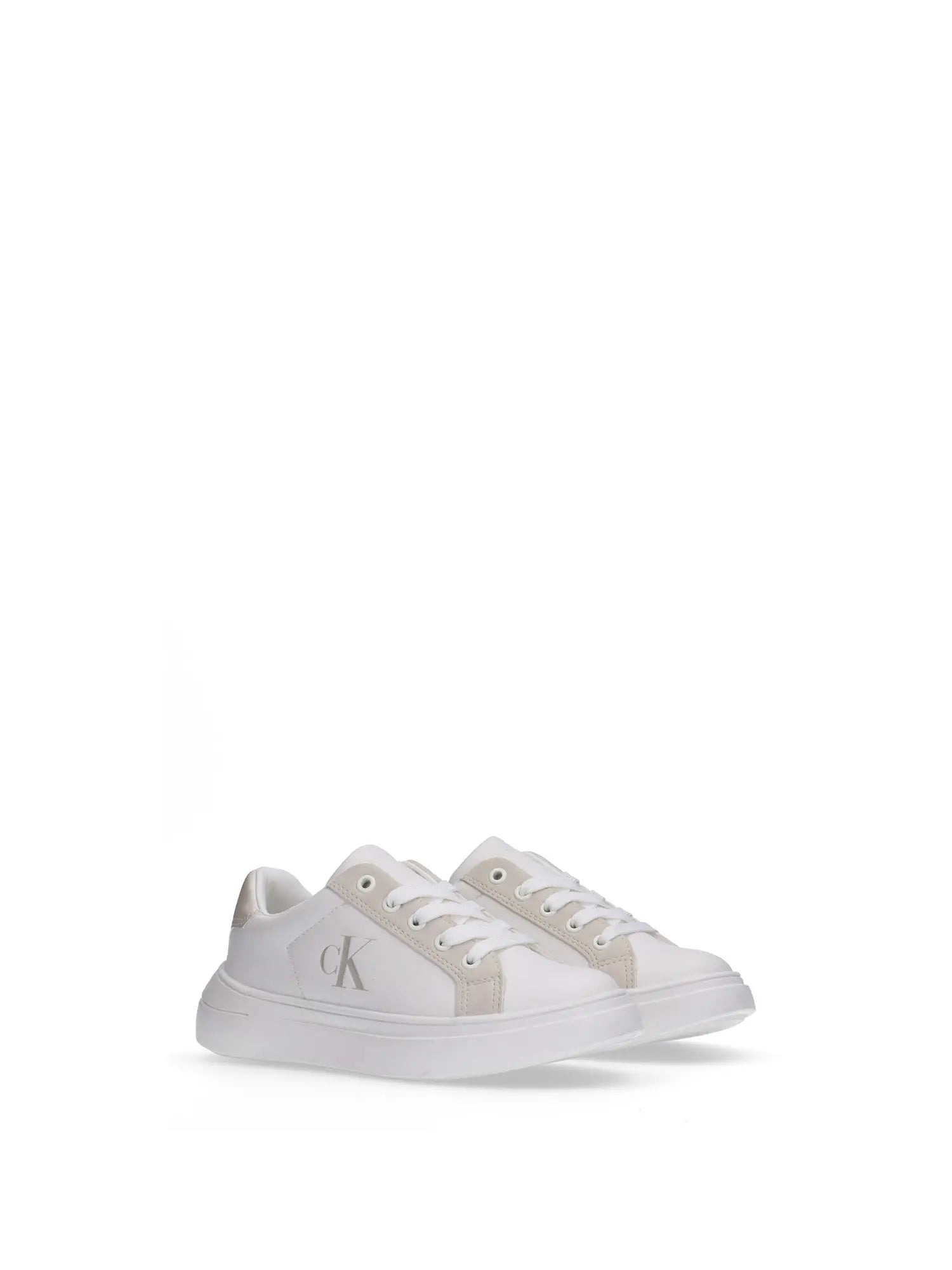 Calvin Klein sneakers bambina in ecopelle bianco beige V3X9-83166-1592 A472 Calvin Klein Footwear 