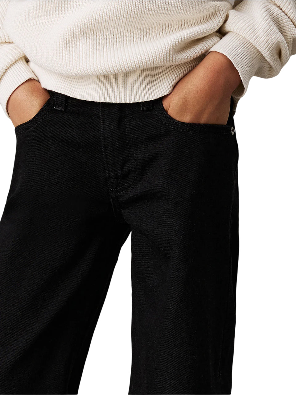 Calvin Klein Jeans jeans gamba larga lavaggio nero IB0IB02185 1BY Calvin Klein Jeans 
