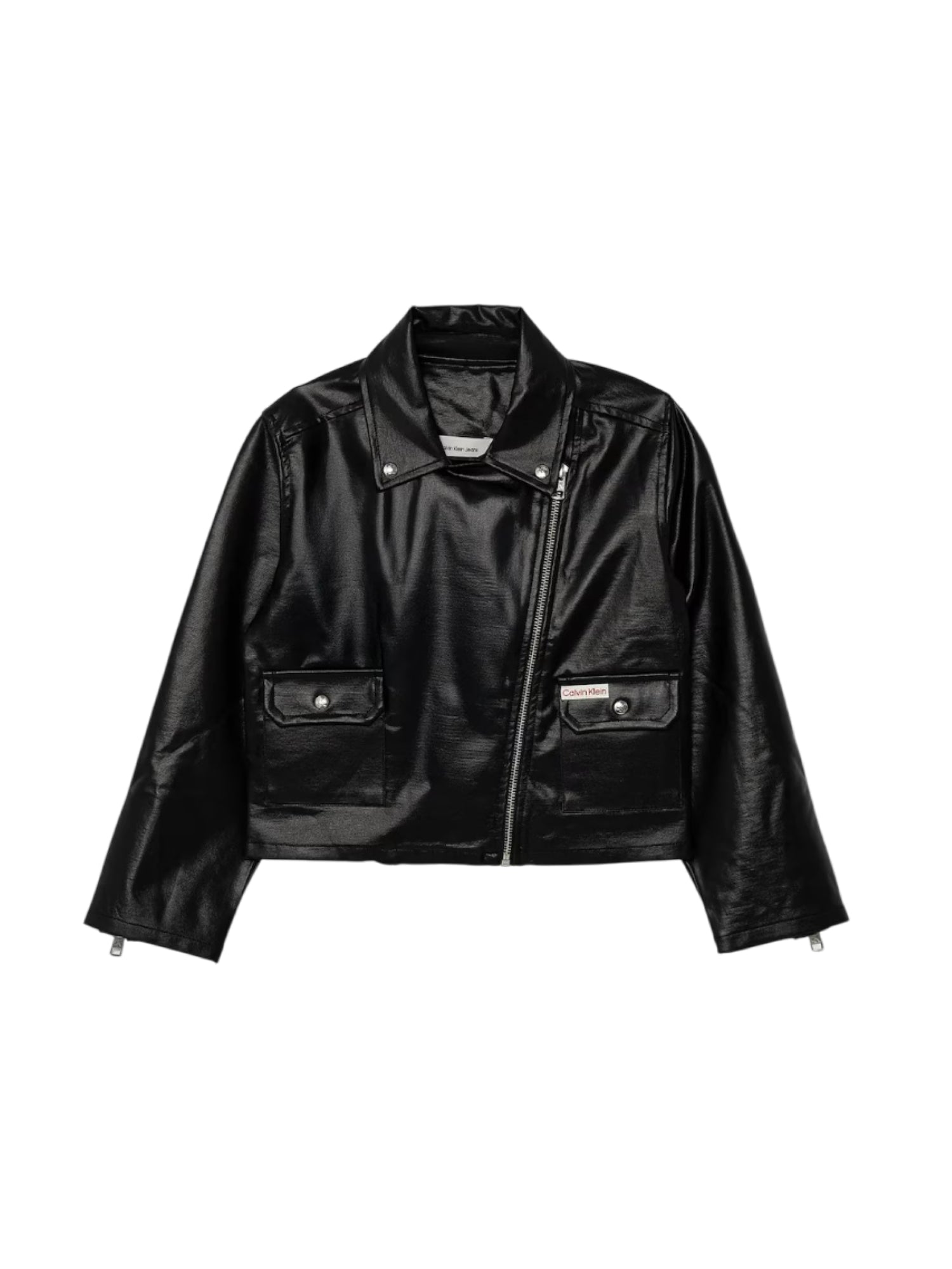 Calvin Klein giubbino biker bambina in ecopelle nero IG0IG02982 BEH Calvin Klein Jeans 