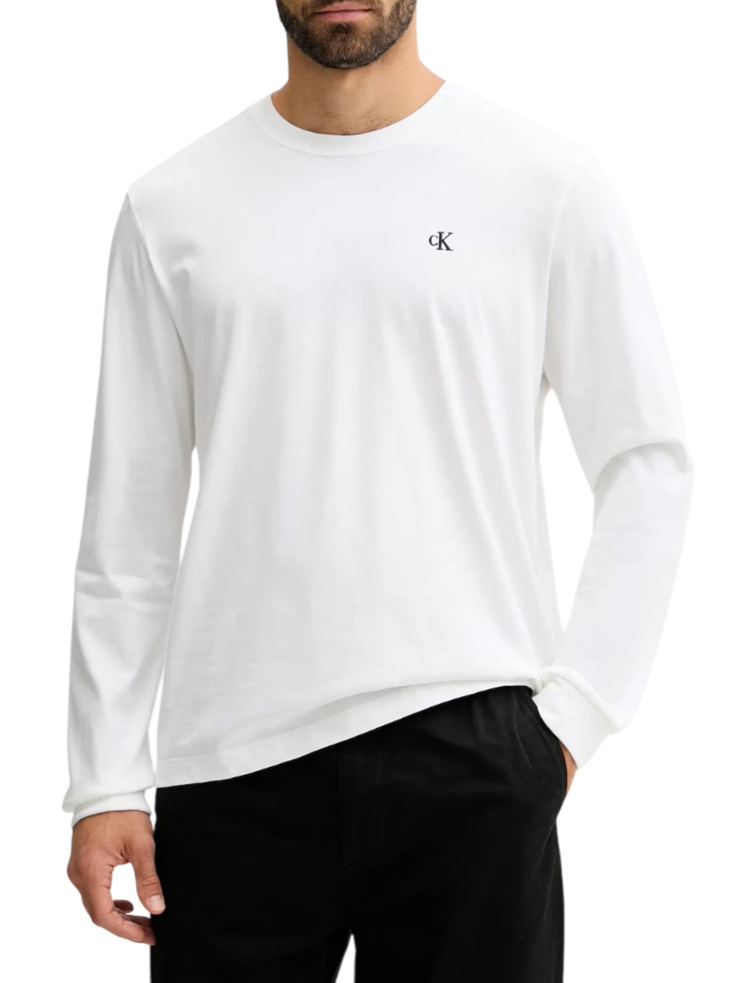 Calvin Klein Jeans T-shirt manica lunga bianco LV04RD247G YAF Calvin Klein Jeans 