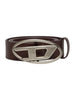 Diesel cintura in pelle h3 con placca logo marrone